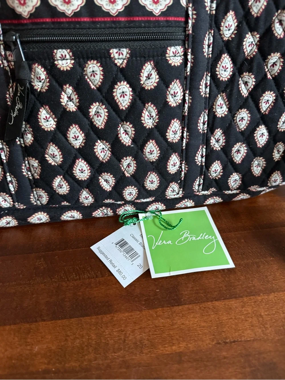 VERA BRADLEY Metro Backpack-Classic Black Paisley